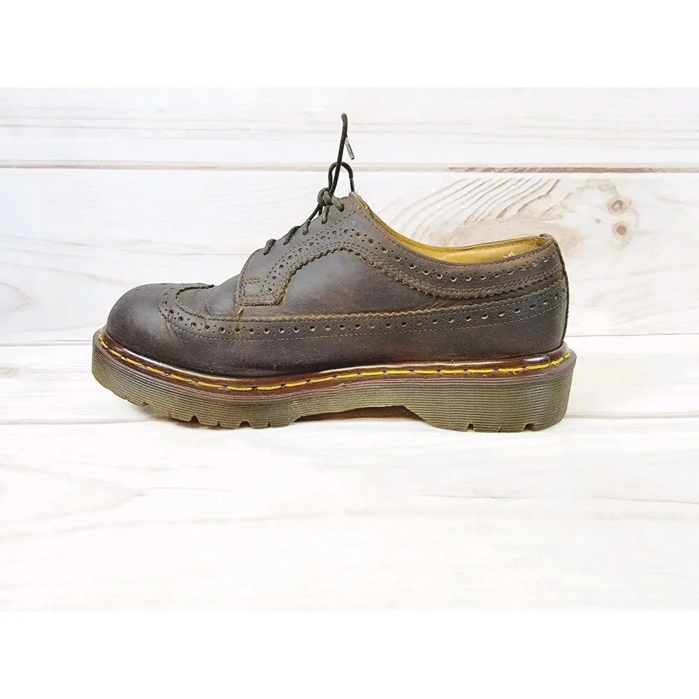 Doc Martens 3989/34 Brown Brogue Wingtip Oxford Shoes Mens Sz 7 Vintage England